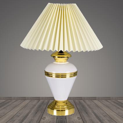 Настольная лампа 121F-C белый/золото 1х40W E27 h430